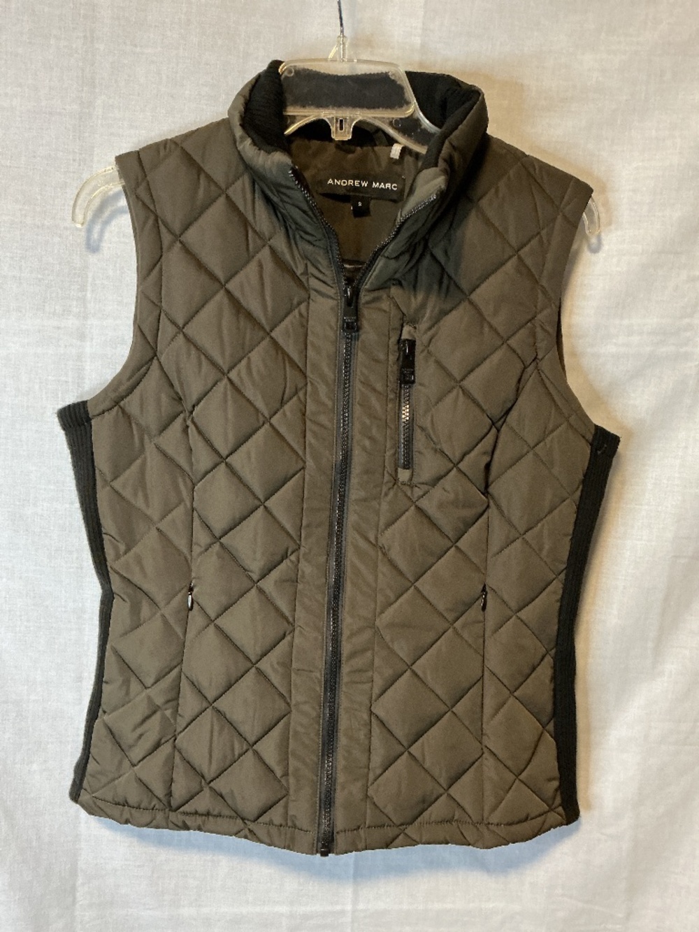Andrew Marc Women’s M Quilted Puffer Vest Brown Full Zip